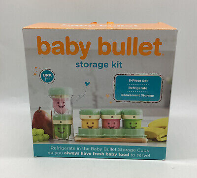 Juego De 8 Piezas Baby Bullet By Magic Bullet + Sistema De Almacenamiento De Tubos Para Ir Nuevo En Caja • 22.16€