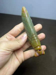 Old Chinese Hongshan culture hetian Jade Hand carved Cicada amulet Pendant ﻿ - Picture 1 of 10