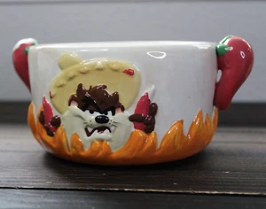 1997 RARE TASMANIAN DEVIL TAZ DIABLO CHILI SOUP BOWL LOONEY TUNES - Picture 1 of 5
