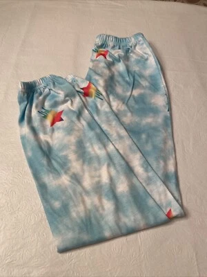 Pantalones de pijama ligeros para niñas - Talla S (7/8) - Azul claro/blanco/Estrellas arco iris Foto 1 de 3