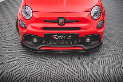 MAXTON DESIGN Labio de alerón Cup enfoque frontal adecuado para FIAT 500 ABARTH MK1 FACELIFT negro H