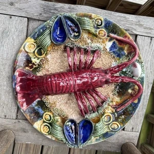 Hummerplatte MAJOLIKA HUMMERMUSCHELPLATTE 13" WANDPLATTE 4Lbs - Bild 1 von 17
