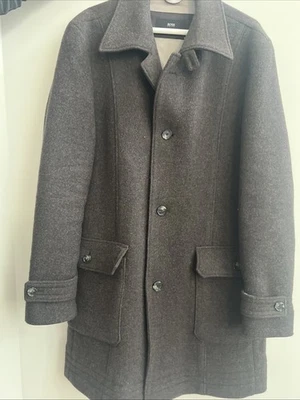 Hugo Boss 42R Brown Wool Blend Coat - Image 1 of 4