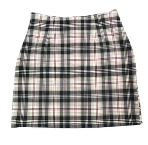 Falda Rikki J New York para mujer talla 9 negra marrón roja a cuadros elástica hecha en EE. UU. - Imagen 1 de 7