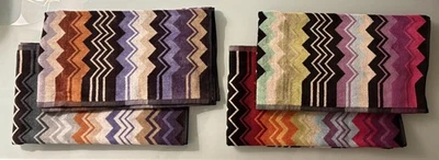 Lot of (4) Missoni Bath & Hand Towels Chevron Zig Zag SET Multicolor NWT - Image 1 of 4