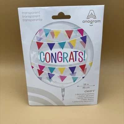 "Globo de felicitación transparente Anagrama 18""" Foto 1 de 4