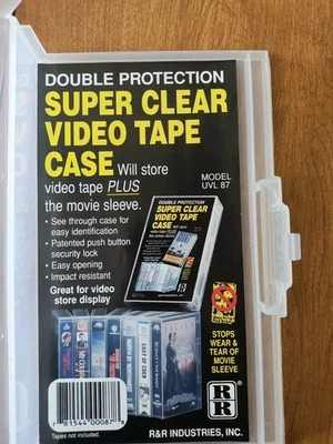 Paquete de estuche protector de cinta de video súper transparente VHS vintage UVL 87 R+R Ind EE. UU. Foto 1 de 3