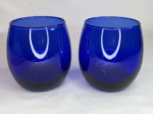 Set Of 2 Cobalt Blue Rocks/Juice Bar Glassware - Picture 1 of 12