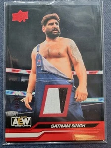 2024 AEW Satnam Sing RED MEMORABILIA /49 Trading Card Upper Deck #87056 - Picture 1 of 2