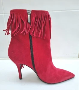 Vera Gomma Suede Ankle Boots, Tina Red Cowboy Boots Western, UK 5 EU 38 rrp £199 - Picture 1 of 7