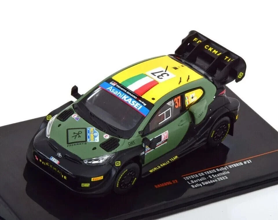 TOYOTA YARIS GR RALLY1 IBRIDO #37 RALLY DI SVEZIA 2023 BERTELLI IXO RAM896 1 43