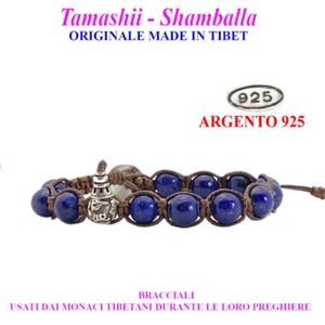 Tamashii Tamashi Shamballa Bracciale Tibetano Tibet Argento 925 Lapislazzuli - Foto 1 di 8