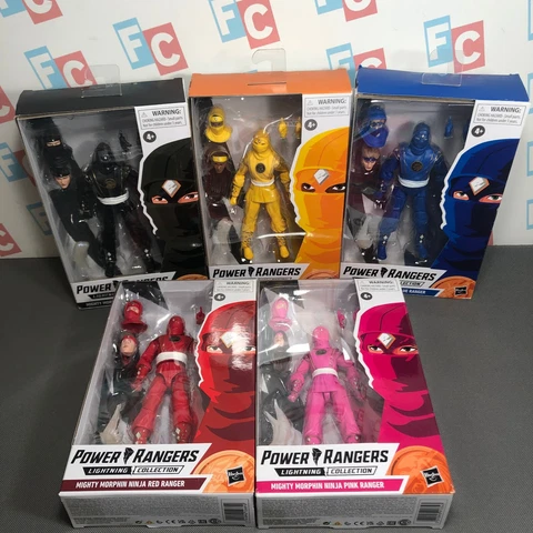 Hasbro Power Rangers NINJA Lightning MMPR Red Pink Blue Black Yellow Lot 5 Set Cover