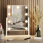 Hollywood Vanity Mirror with Lights,Tabletop Makeup Mirror with 9 LED Lights Sma
