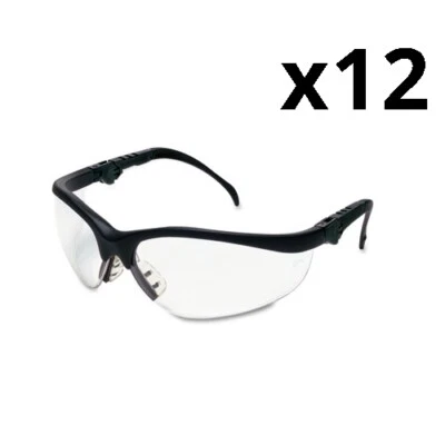 Gafas de seguridad Klondike Plus, marco negro, lente transparente, paquete de 12 Foto 1 de 2