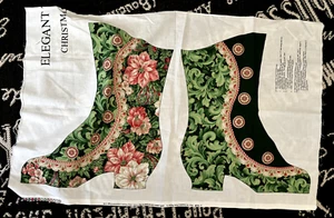 Vtg VIP CRANSTON ELEGANT Xmas Stocking Floral Cotton FABRIC Panel 11X36 Cut Sew - Picture 1 of 7