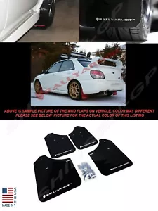 Rally Armor Black Mud Flaps w/ White Logo for 2002-2007 Impreza WRX STI Sedan - Bild 1 von 1
