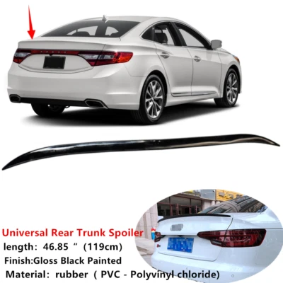 46.8" Universal Rear Trunk Rubber Spoiler Wing Fit For 2012-2017 Hyundai Azera Foto 1 de 4
