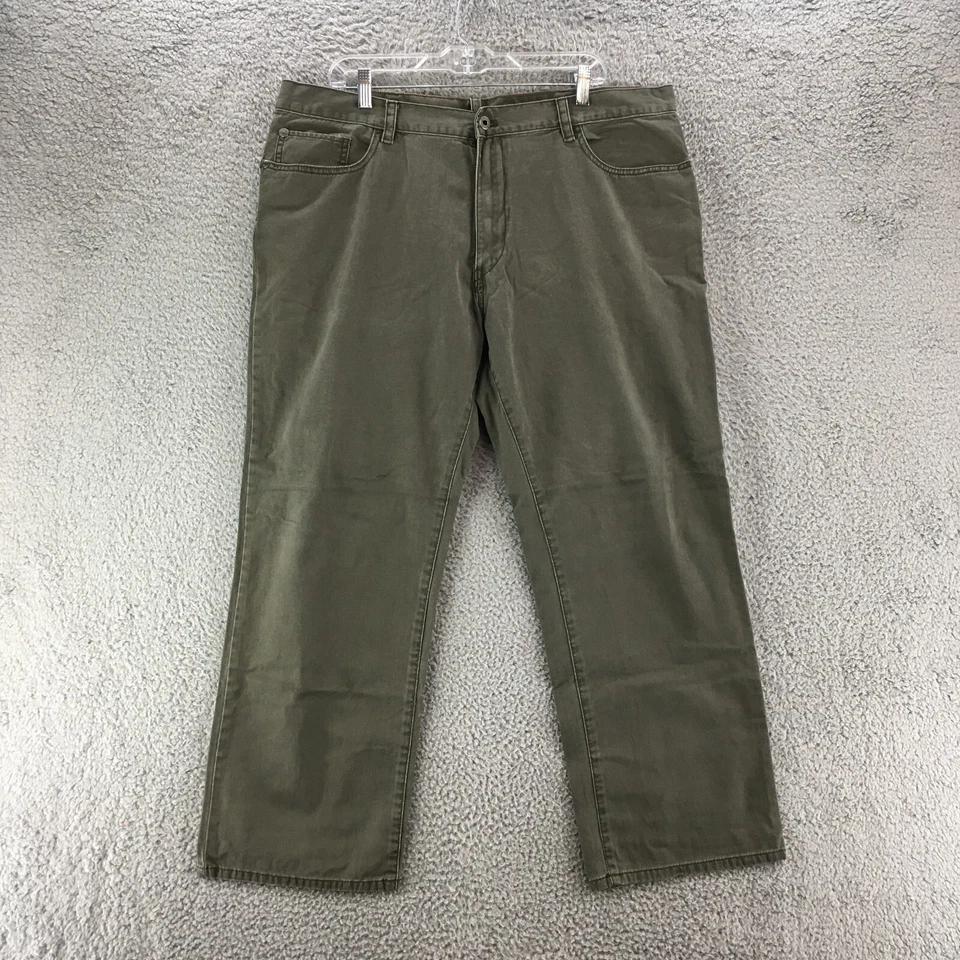 Timberland Regular Straight Chino Pants Women 40x30 Green Zip Fly Mid Rise Cotto - Изображение 1 из 4