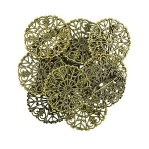 10x Filigree Flower Settings Lapel Pin - Picture 1 of 7