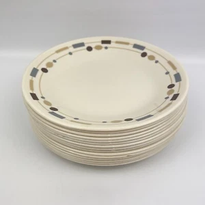 Plato de pan Corelle Vitrelle crema 6,75" rojo azul borde geométrico EE. UU. Reemplazar - Imagen 1 de 5