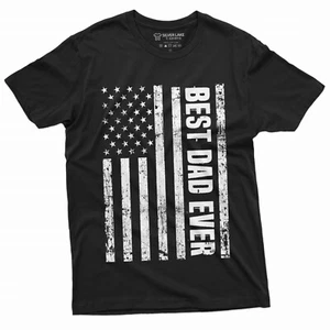 Best Dad Ever T-shirt Father's Day Daddy USA Patriotic Tshirt Flag Father shirt - Picture 1 of 9