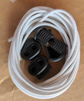 Cordones elásticos BLANCOS sin ataduras cordones de bloqueo cuerdas de zapatos palanca de bloqueo Foto 1 de 4