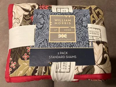 William Morris 标准绗缝枕套金色百合森林花卉 2 包 — 第 1/4 张图片
