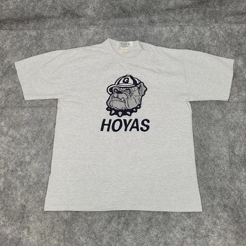 Vintage NUTMEG x Georgetown Hoyas Shirt Adult Large Gray USA Single Stich 90s Cover