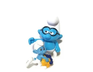 Lote de 2 juguetes de plástico Pitufos Brainy 5" y Grady 3" - Imagen 1 de 7