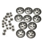 3/4&quot; Western Texas Star Concho Buttons Snap Fastener Silver Color 21mm -10 pack