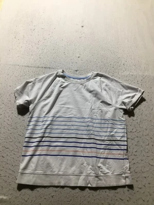 Sudadera Clásica St. John's Bay Para Mujer XL Blanca Azul Rayas Manga Corta Crew Foto 1 de 4