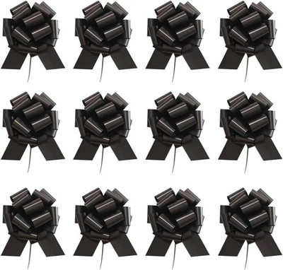 12 PCS Large Pull Bows, Black Bows for Gift Wrapping,6 Inches,Christmas  - Image 1 of 4