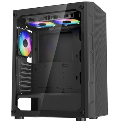 Estuche de PC de torre media mejorada RGB 3x120 mm soporte de ventilador para ATX Foto 1 de 4