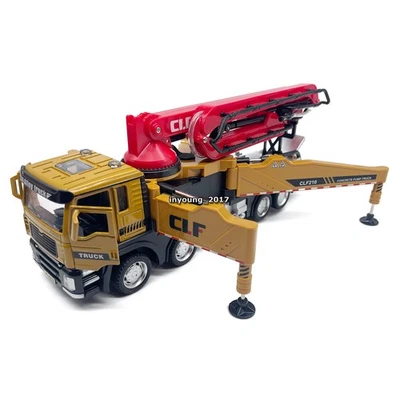 1:60 Concrete Pump Truck Toy Model Diecast Construction Vehicle with Light Sound - Image 1 of 4