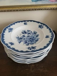 Richard Ginori Italy Ginardino Blue Set Of 8 Soup Bowl - Picture 1 of 10