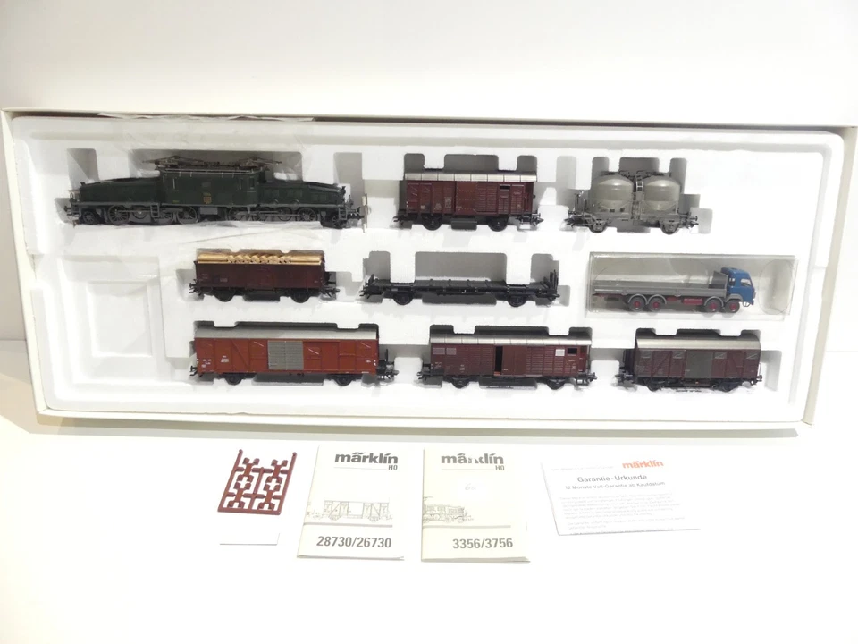 Märklin H0 28730 Schweizer Güterzug m. E-Lok Be 6/8 der SBB Delta in OVP V3949 - Bild 1 von 4