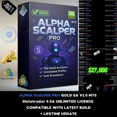 v1.0 Alpha Scalper Pro EA Gold Expert Advisor Metatrader 5 MT5 Auto Trading Bot - Image 1 of 4