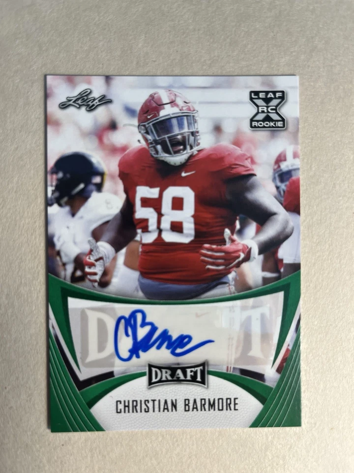 2021 Leaf Rookie Draft Christian Barmore RC  Auto‼️National 🏆Patriots - Image 1 of 2