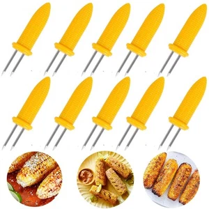 10PCS Corn Holders - Corn on The Cob SkewersStainless Steel Corn Fork Prong S... - Picture 1 of 6