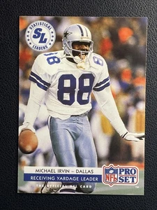 1992 NFL Pro Set - Dallas Cowboys Statistical Leaders Michael Irvin #10 - Picture 1 of 2
