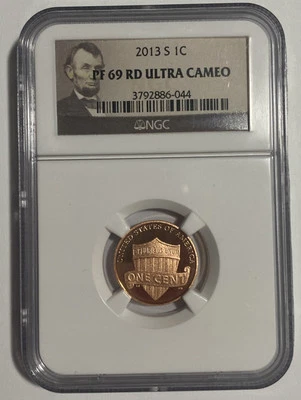 2013 S - Lincoln Shield Cent Proof - NGC PF69 RD Ultra Cameo - Image 1 of 4