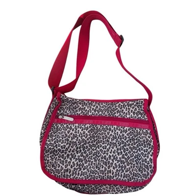 LeSportsac Womens Leopared Red Print Expanded Crossbody Bag Boho Washable - Image 1 of 4