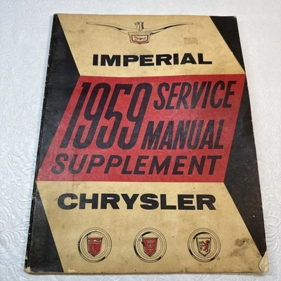 Chrysler Imperial 1959 manual de servicio suplemento impresión original vintage Foto 1 de 4