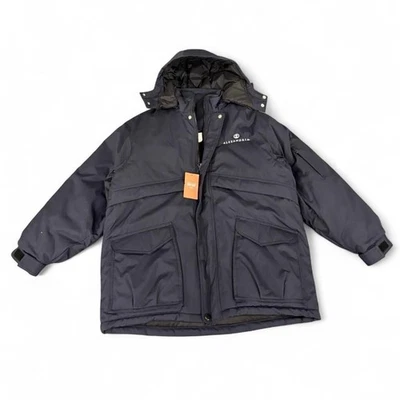 RED KAP Heavyweight Outdoor Winter Parka Hooded Jacket Men's Size L Navy - Image 1 of 4