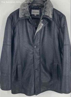 Johnston & Murphy Mens Black Long Sleeve Fur Trim Full-Zip Jacket Size Large - Image 1 of 4