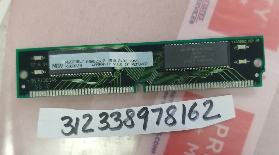2X32 70NS 4 CHIP 2K REF TIN DS 8MB RAM   72PIN 1M X 16 Bit FAST PAGE  - Image 1 of 1