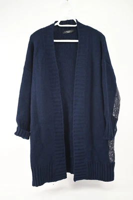 Max Mara Weekend Womens Navy Blue Open Duster Cardigan Size M - Image 1 of 3