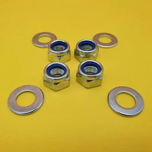 4 Stk Stoppmutter DIN 985 M14x1,25 Feingewinde Poly-Stopmutter Mutter m. Scheibe - Bild 1 von 5