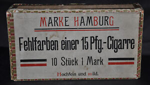 Patriotische Zigarrenkiste   Marke HAMBURG   schwarz weiß rot   Zigarren